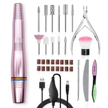 Set di trapano per unghie electric USB set di manicure portable set di punte per smalto per unghie.