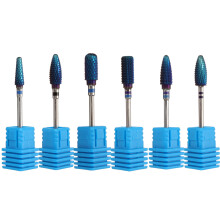 Pro Electric Blue Cylinder Rivestito Carbide Fresa Punta Kit Nail Art Manicure Pedicure