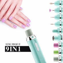 9 In 1 Set di Macchina per Trapano electric per Unghie Sostituzione del Manico Penna Strumento per Manicure e Pedicure