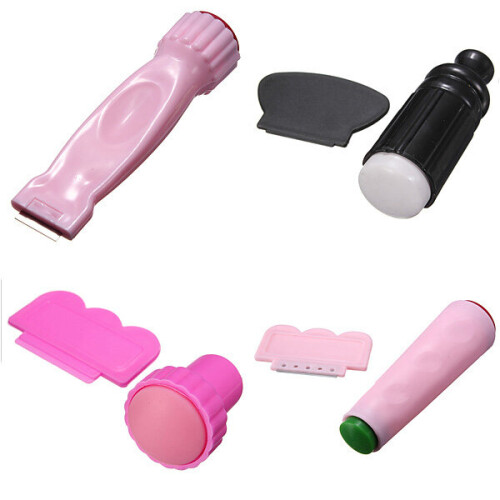 Nail Art Polish Stamper Stamping Scraper Mes Kit 1