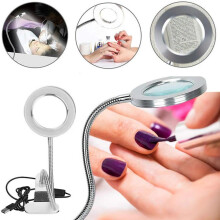 Lente di ingrandimento 8X Luce per unghie Bellezza Luce per tatuaggi Clip Luce Strumento per trucco USB Lampada da tavolo per cura degli occhi St