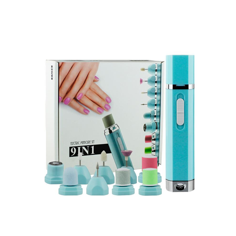 9 in 1 Electric Manicure and Pedicure Set, Electric Nail File Sharper Trimmer Manicure Drill Cuticle Nail Art Set
