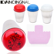 Weiches Silikon Metall Nagelkunst Jumbo Stempel Stempel Schaber Set Maniküre Werkzeug
