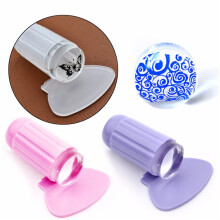 Transparente klare Silikon - Nagelkunst - Stempel - Stempelplatte - Schaber - Set