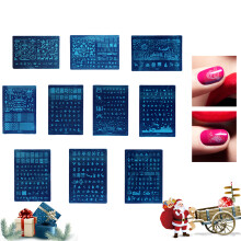 1 Stück Weihnachtsbild - Nagelstempelvorlage DIY Lack rechteckige Stempelplatten Schönheitsmaniküre - Werkzeuge
