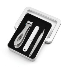 3PCS/SET Tagliaunghie in steel Inossidabile Cutter per Unghie Lima per Unghie Rifinitore per Manicure Tagliaunghie per Unghie Spesse con Sc