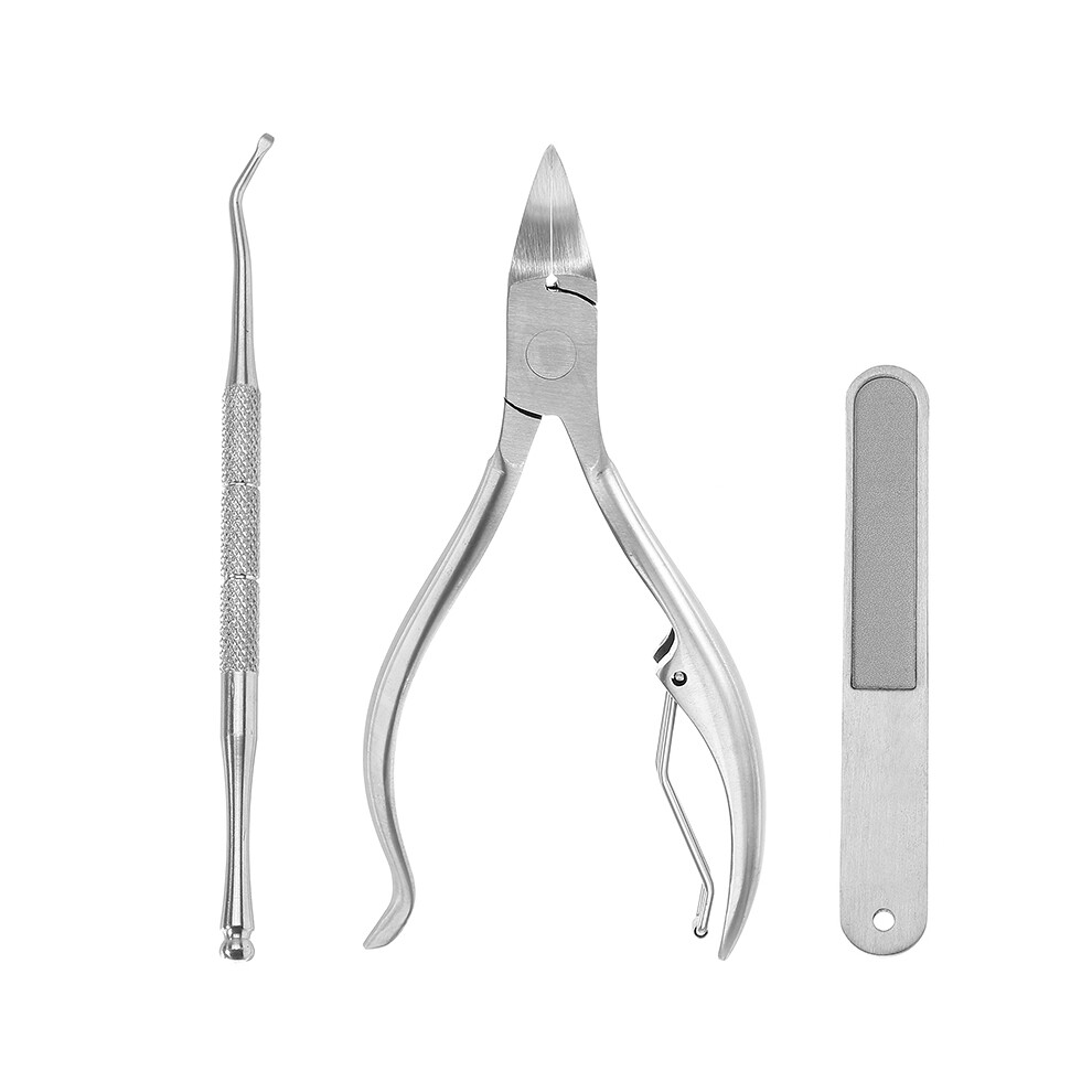 Y.F.M 3 In 1 Ingrown Toenails Nipper Clipper File Lifter Cutter Kit Stainless Steel Paronychia Care