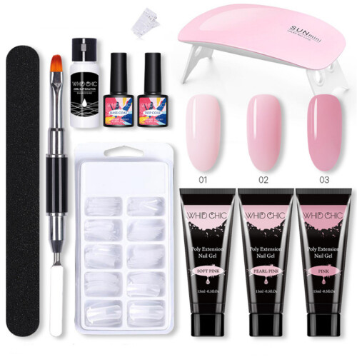 Nail Gel Kit Builder Quick Extension UV Nail Polish Top Coat Tools Set 2