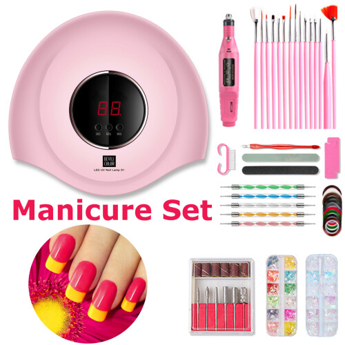 Dual Light Source UV Nagellamp Led Lichttherapie Machine Polijstpen Set 1