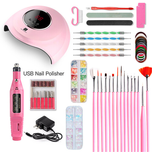 Dual Light Source UV Nagellamp Led Lichttherapie Machine Polijstpen Set 2