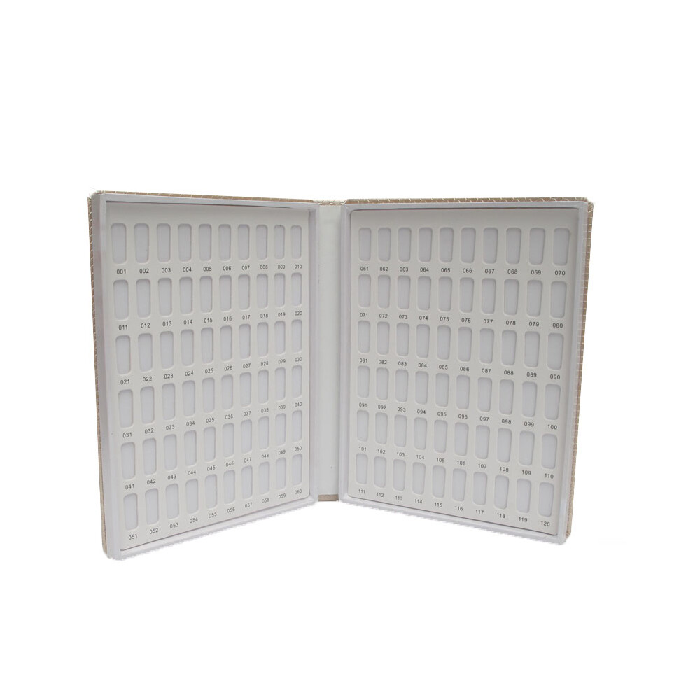 120 Colors Nail Gel Color Card Chart Polish Display Box Blank Book Panels Inlaid Snap Acrylic Tips