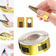 100 Stück/Los Pro Nagelkunst Führungsform Goldene Acrylspitzen Verlängerungsaufkleber