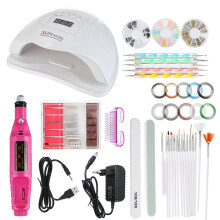 80W Lampada Asciugatrice per Unghie Set LED UV Gel Acrilico Luce di Polimerizzazione Manicure