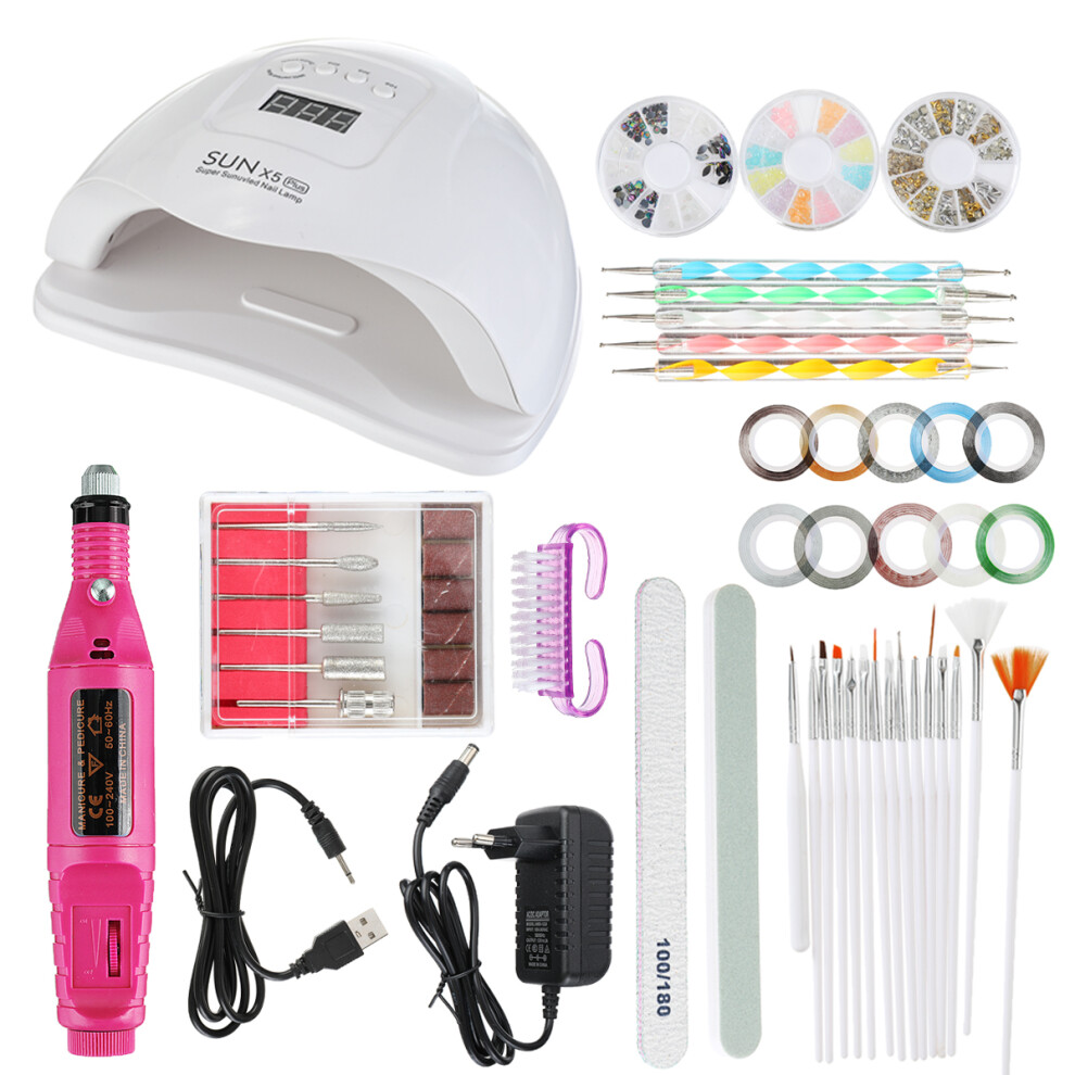 Light 80W Nail Polish Dryer Lamp Set Led Uv Gel Acrylic Curing Manicure