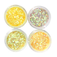 Gelbes Glitzerpulver leuchtend irideszent gemischter Meerjungfrauen - Luster - Dekorationsstaub Lidschatten