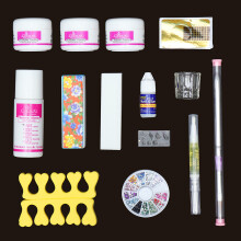 14 Acrylpulver Nagelkunst Set Falsche Nägel Kunst Pinsel Spender Schleiffeile