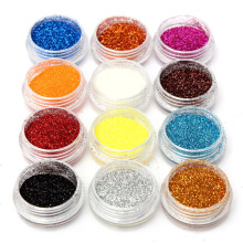 12 Farben Acryl - Nagelkunst Tipps Glitzerpulver Staub