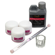 Pro Acryl - Nagelkunst Set Kit Kristallpulver Flüssigkeit Maniküre Werkzeug Pinsel