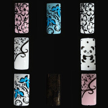 100 stuks Bloem Panda Patroon Half Valse DIY Nagel Art Tips