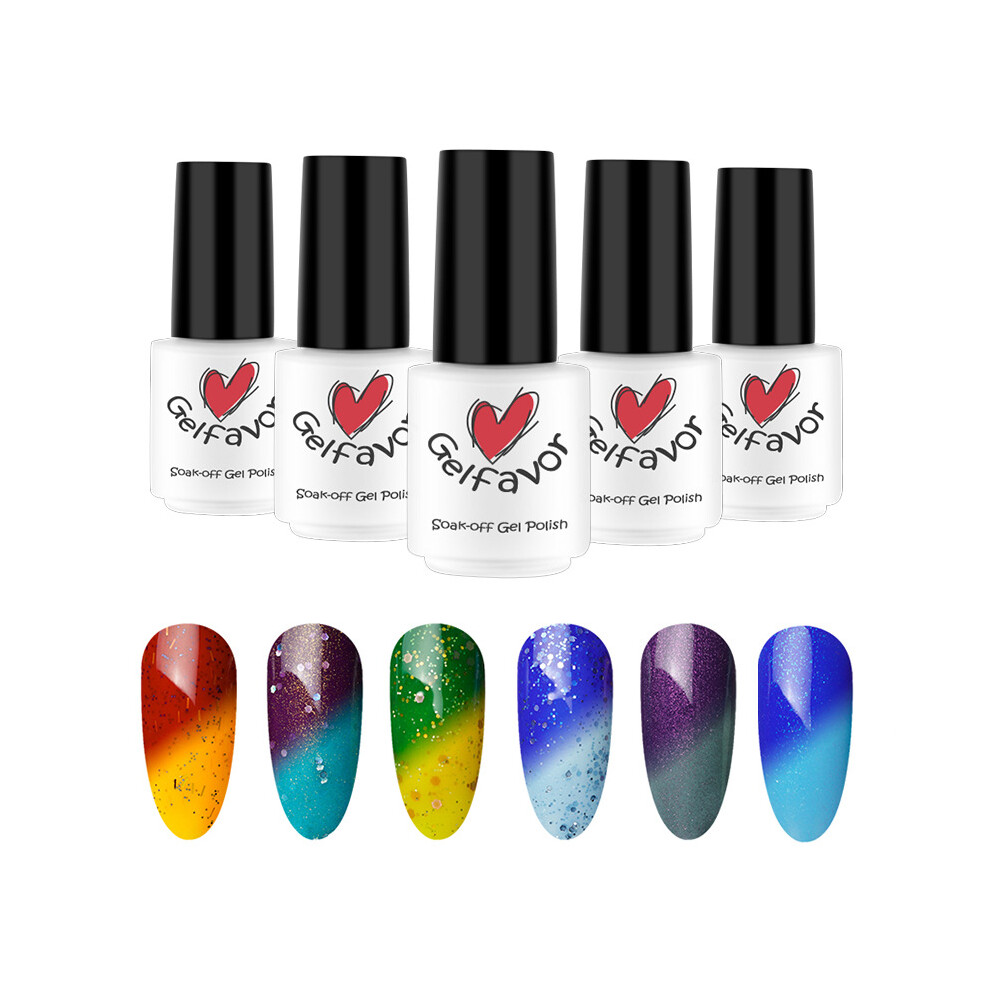 Gelfavor Temperature Change UV Gel Polish LED Shiny Soak Off Lacquer Varnish Nail Art 7ml Manicure