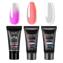 3 Stück Glänzendes Poly Verlängerungsgel Kit Nagelkunst Design Semi Permanentes UV Gel Maniküre Nagellack Gel Set