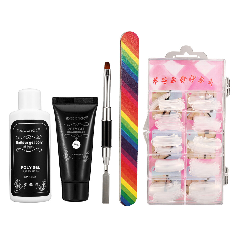 Pink/White/Red 30Ml Poly Uv Led Gel Quick Building Nail Extension Nail Gel Builder Brush Set