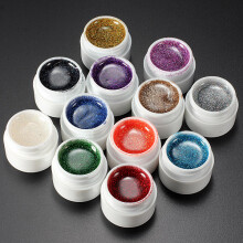 12 Kleuren Nagelkunst Valse Franse Glitter UV Gel Builder Polish Set