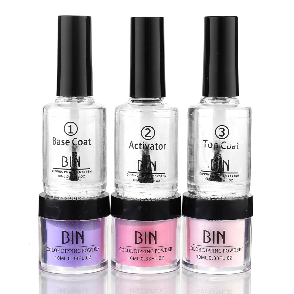 6Pcs Kits without Cure Dip Powder Nails Healthy Nail Art Dipping Powder Tool New