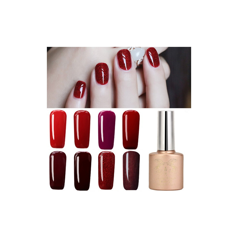 Red 12 Colors Nano Wine Color System Nail Art Uv Gel Polish Soak-Off 12Ml