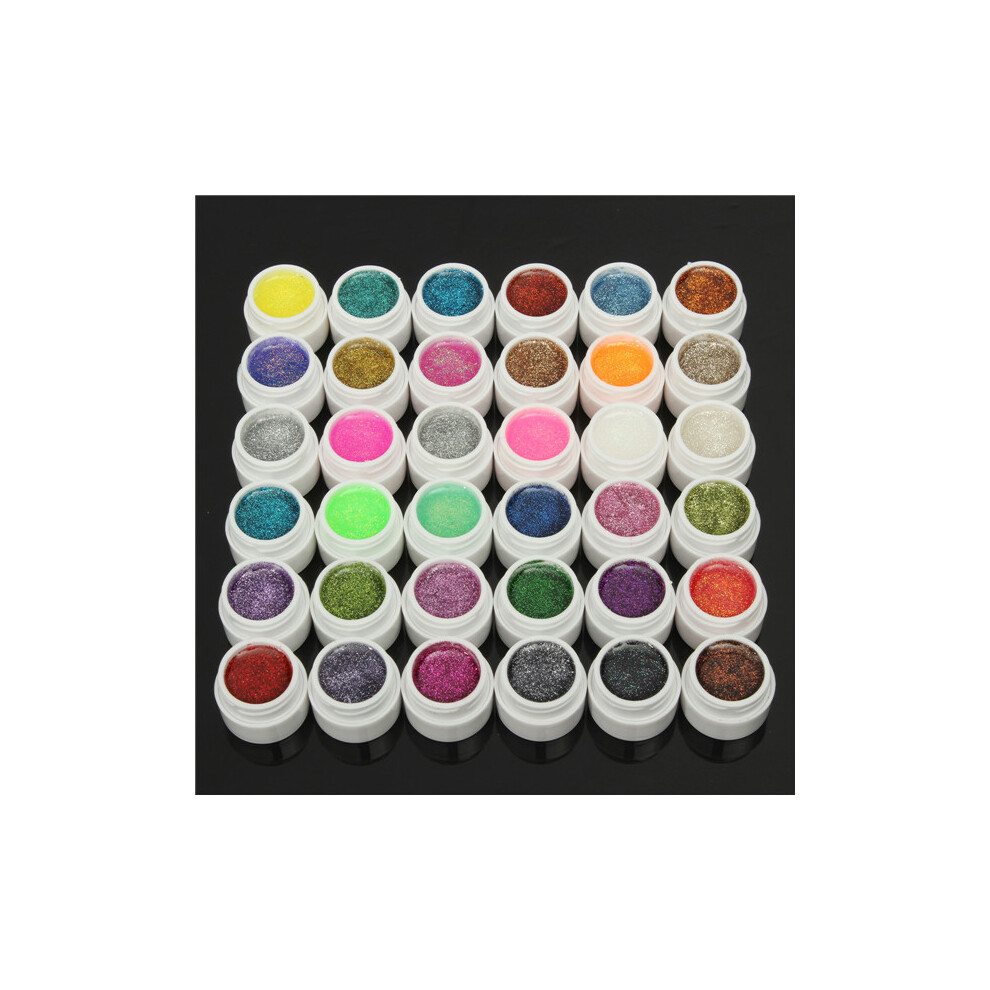 DANCINGNAIL 36 Colors 5ml Small Glitter Shiny Powder UV Gel Builder Nail Art DIY Manicure