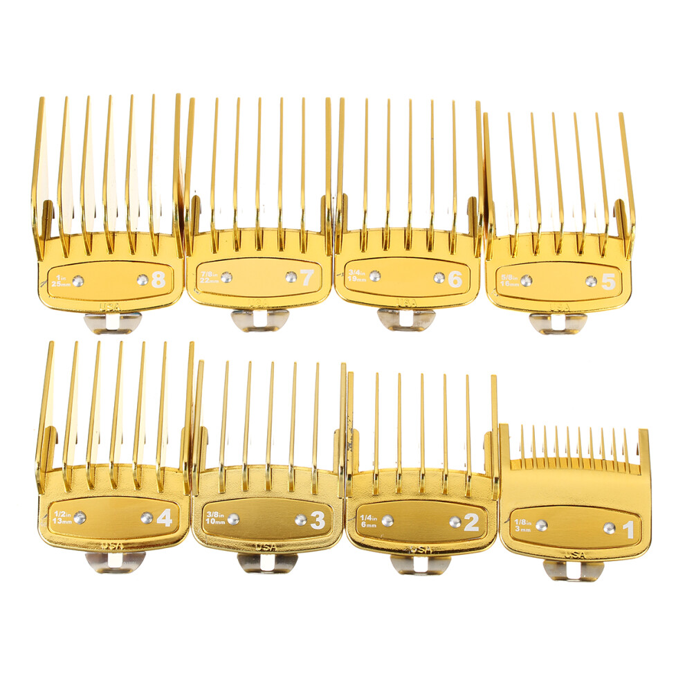 8Pcs 3-25mm Hair Clipper Cutting Guide Comb Guards Tool Kit for WAHL Electric Hair Clipper