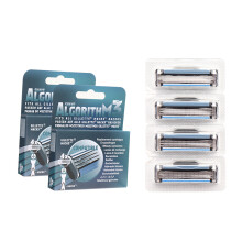 Minleaf ML-GT3 4Pcs Men's 3-Layers Razor Blade Refills For Gillette MACH 3 Razor Replacement Head