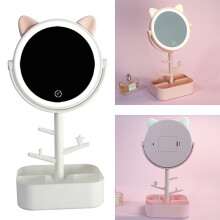 Bureau LED Make - up Spiegel Multifunctionele Opbergdoos 360 Verstelbare Tafellamp Licht