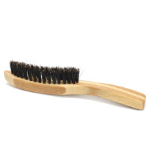 Spazzola per barba in setole di cinghiale portable per uomini spazzola per la rasatura dei peli del viso con lungo manico in bambù.