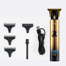 Herren Elektrischer Haarschneider USB-Ladung Digitalanzeige Glatze Rasierer Trimmer mit 3 Begrenzungsaufsätzen