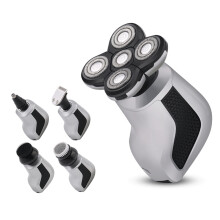 5 In 1 Rasoio electric Rotante 5D Ricaricabile per Uomini Rasoio per Testa Calva Tagliacapelli con 3 Pettini di Limite