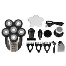 5 IN 1 Rasoio electric Rotante 4D Ricaricabile USB Rasoio per Testa Calva Tagliacapelli Rasoi