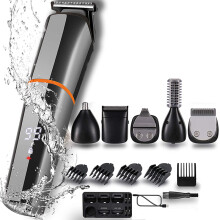 6 in 1 Draadloze Display Elektrische Haartrimmer Baardverzorgingsset Waterdicht USB Oplaadbare Haarmes