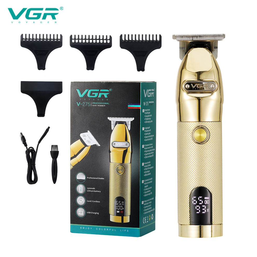 VGR V-275 Hair Trimmer Cordless Rechargeable Hair Clipper Hair Cutter Beard Trimmer LED Oil Head Professional Barber Trimmer