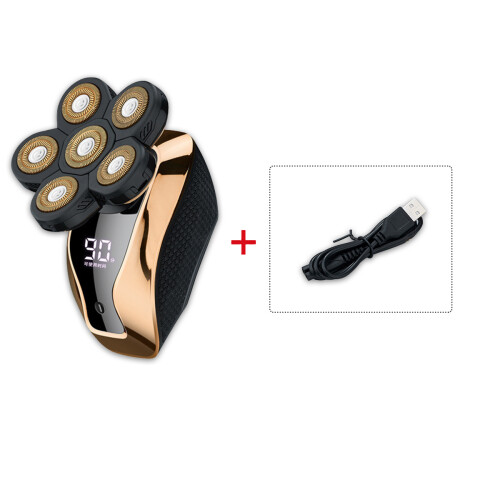 Rasoi electric 6D con LED ricaricabile USB impermeabile per testa calva e barba 1