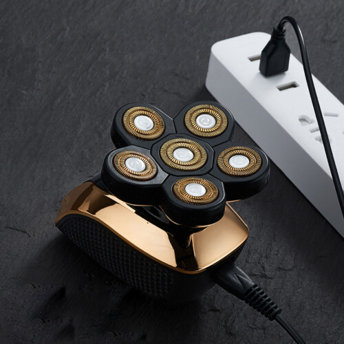 Rasoi electric 6D con LED ricaricabile USB impermeabile per testa calva e barba 2