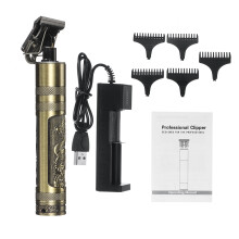 1200mAh Professionele Draadloze Elektrische Haartrimmer USB Direct Opladen Haartrimmer Scheerapparaat Met 4 Limietkammen Draak En Feniks Beeldhou