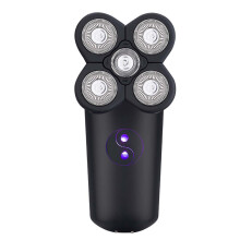 4D USB Ricaricabile Rasoio per Testa Calva a 5 Testine Tagliacapelli con Batteria Li-ion Rasoio per Capelli