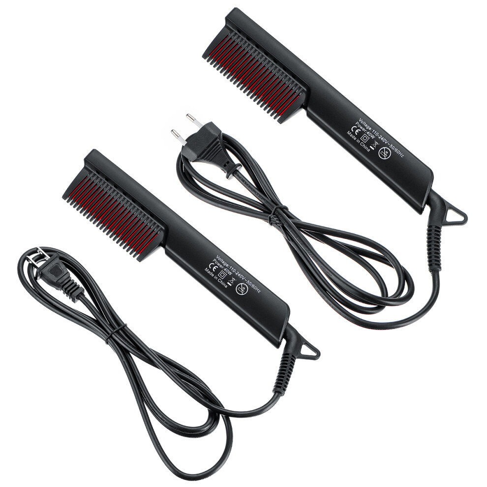 Electric LCD Hair Straightener Comb 160-210C 6 Temperature Men Beard Brush Ceramic Heated Straightening Comb