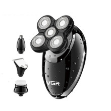 VGR 4 in1 Kit di Rasoio electric Intelligente Ricaricabile USB Impermeabile Rasoio Wet Dry Macchina da Barba Pulizia dei Capelli Rasoio