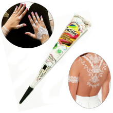 Pasta di henné white naturale in cono per tatuaggi temporanei strumento per arte corporea 30g