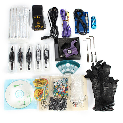 Professionele Tattoo Machine Kit Voeding Handvat Pigment Cup Met Engelse Les CD