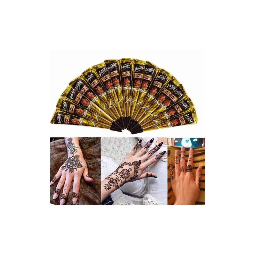 Black 5Pcs Natural Herbal Henna Cone Temporary Tattoo Body Art Tattoos
