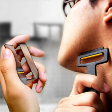 Carzor 3 in 1 Portafoglio con Carta Progettato Mini Rasoio Bead Kit Stand Specchio da Barba portable