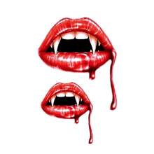 1 Stück Temporäres Halloween Big Mouth Gruselige Terror Tattoo Aufkleber Körper Make - up Wasserdicht